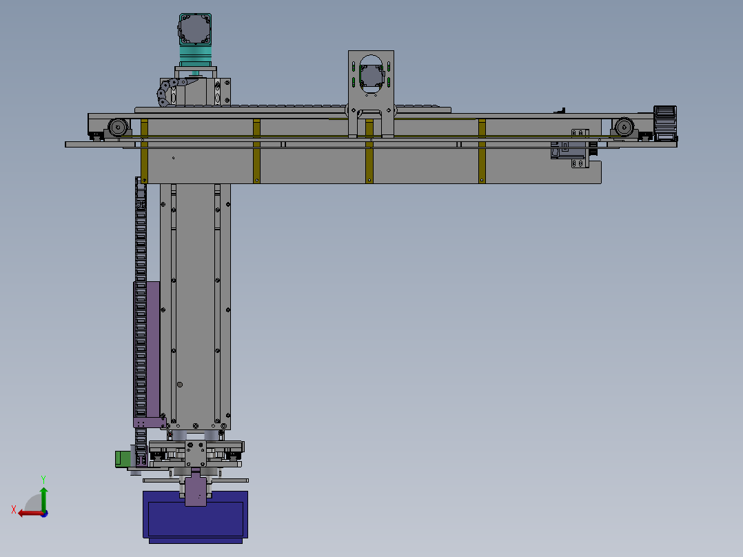基于同步带传动的移载机构后视图