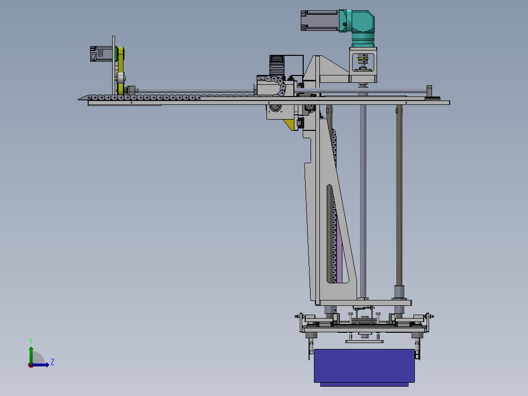 基于同步带传动的移载机构左视图