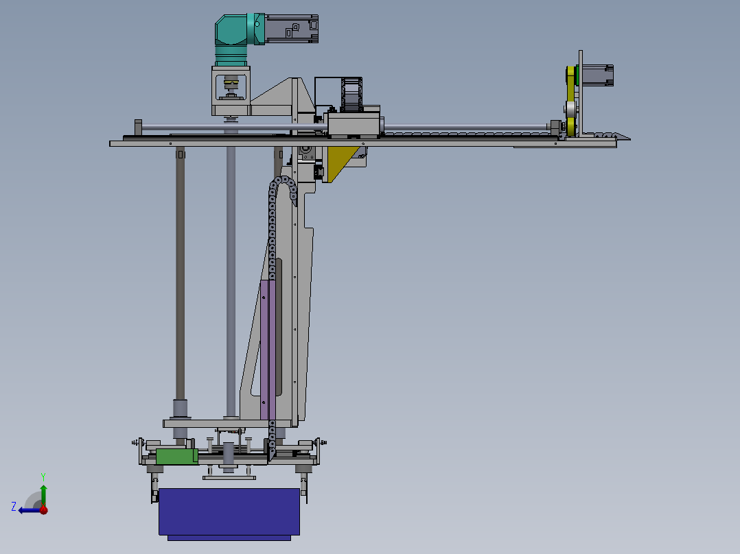 基于同步带传动的移载机构右视图