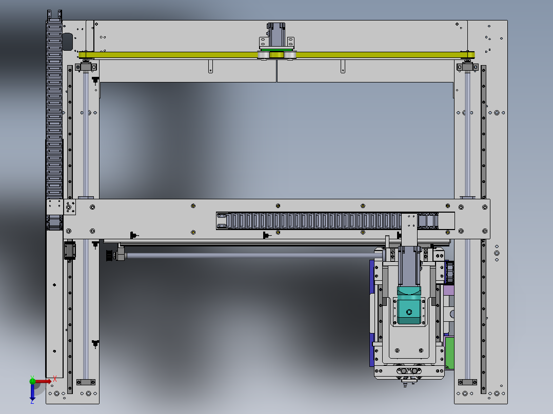 基于同步带传动的移载机构俯视图