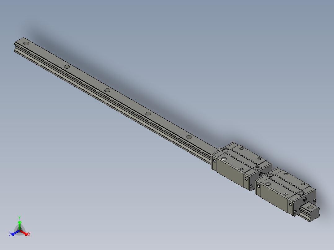 滑轨EGH15CAEL450正等轴测图