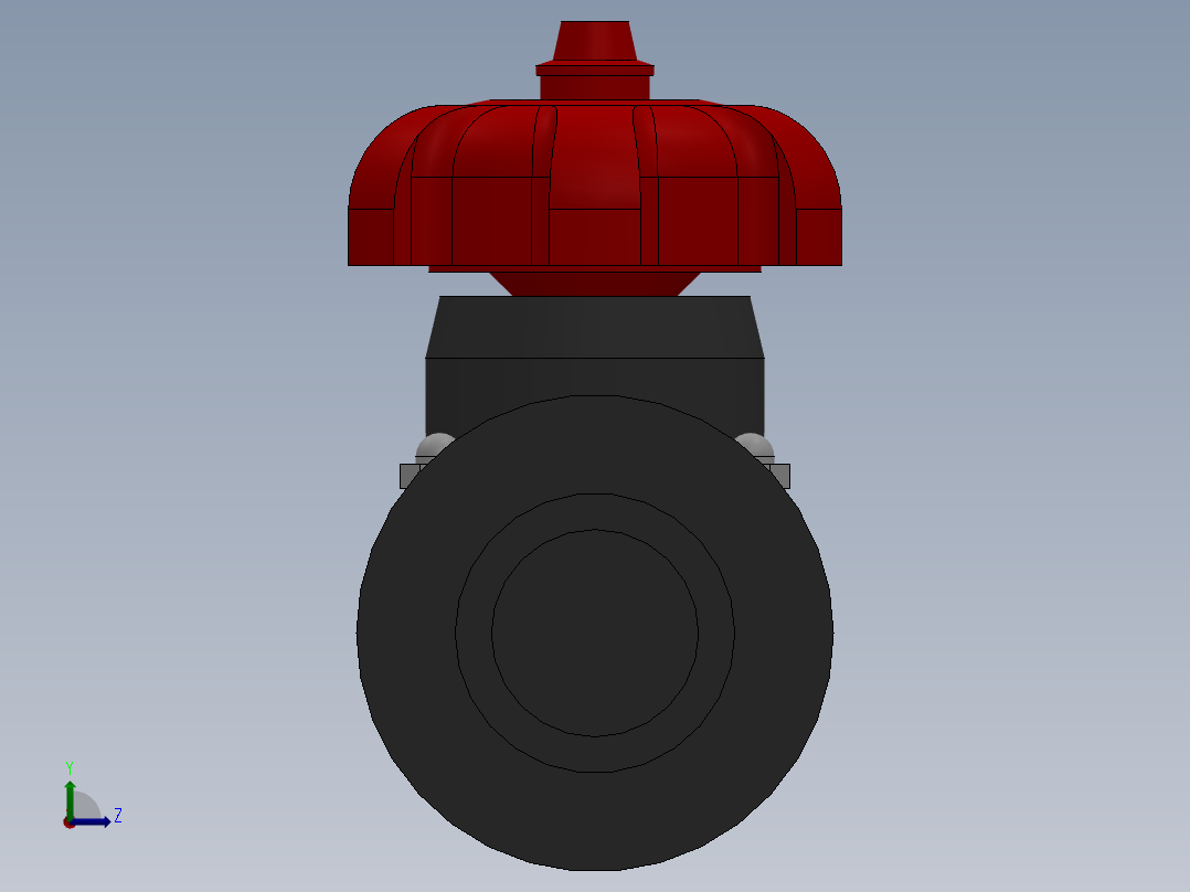 双由令隔膜阀(Double Union Diaphragm Valve))左视图
