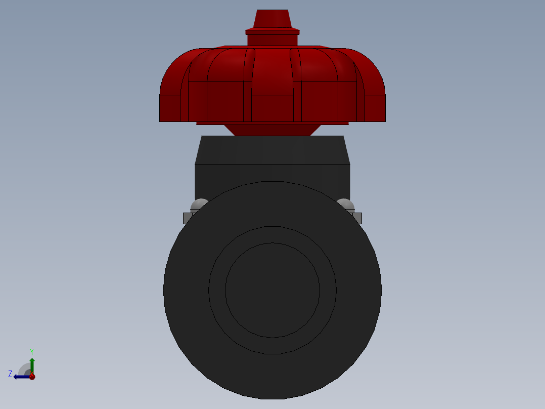 双由令隔膜阀(Double Union Diaphragm Valve))右视图