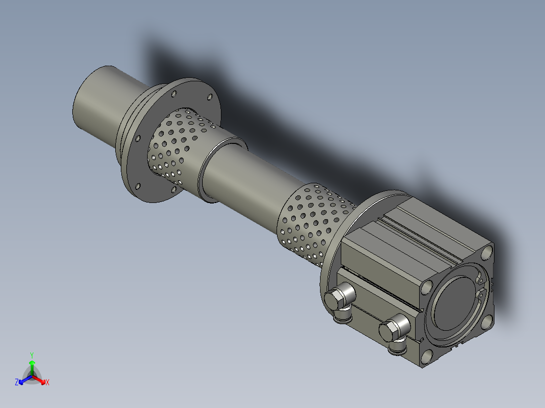 82-318102长套管夹紧组件1v20v4051正等轴测图