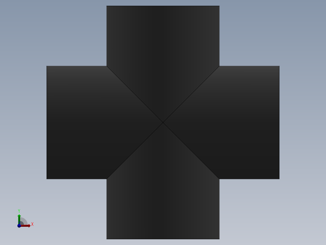 Cross DN20 PN10 U-PVC前视图