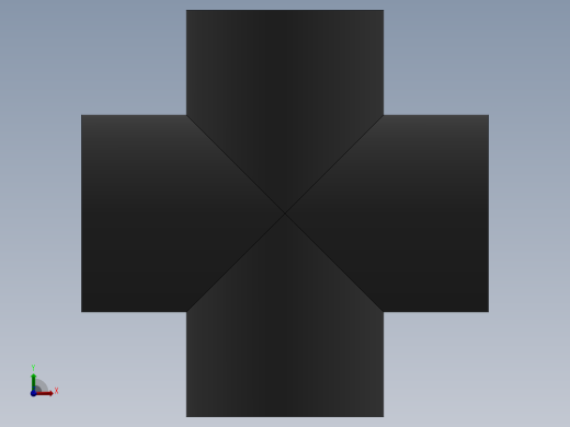 Cross DN20 PN10 U-PVC前视缩略图