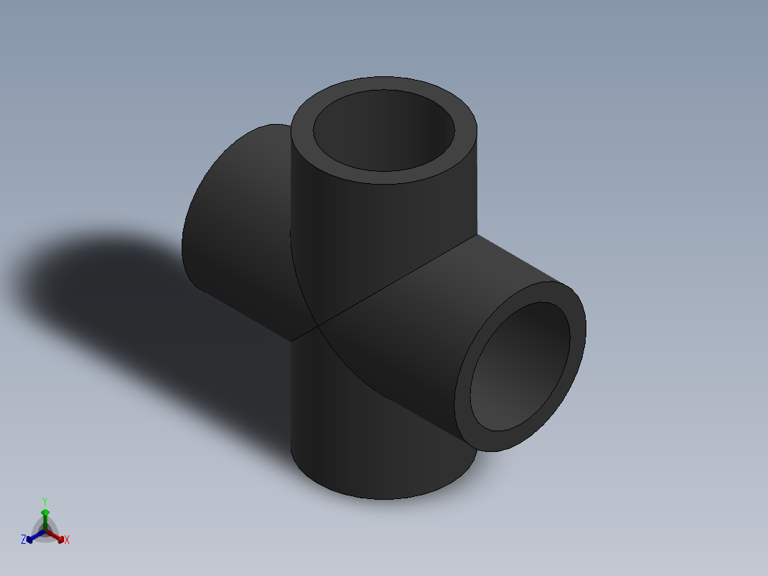 Cross DN20 PN10 U-PVC正等轴测图