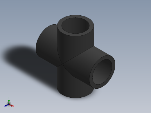 Cross DN20 PN10 U-PVC正等轴测缩略图