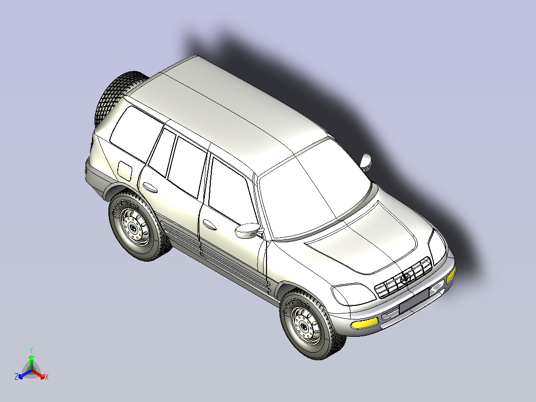 丰田车外形正等轴测图