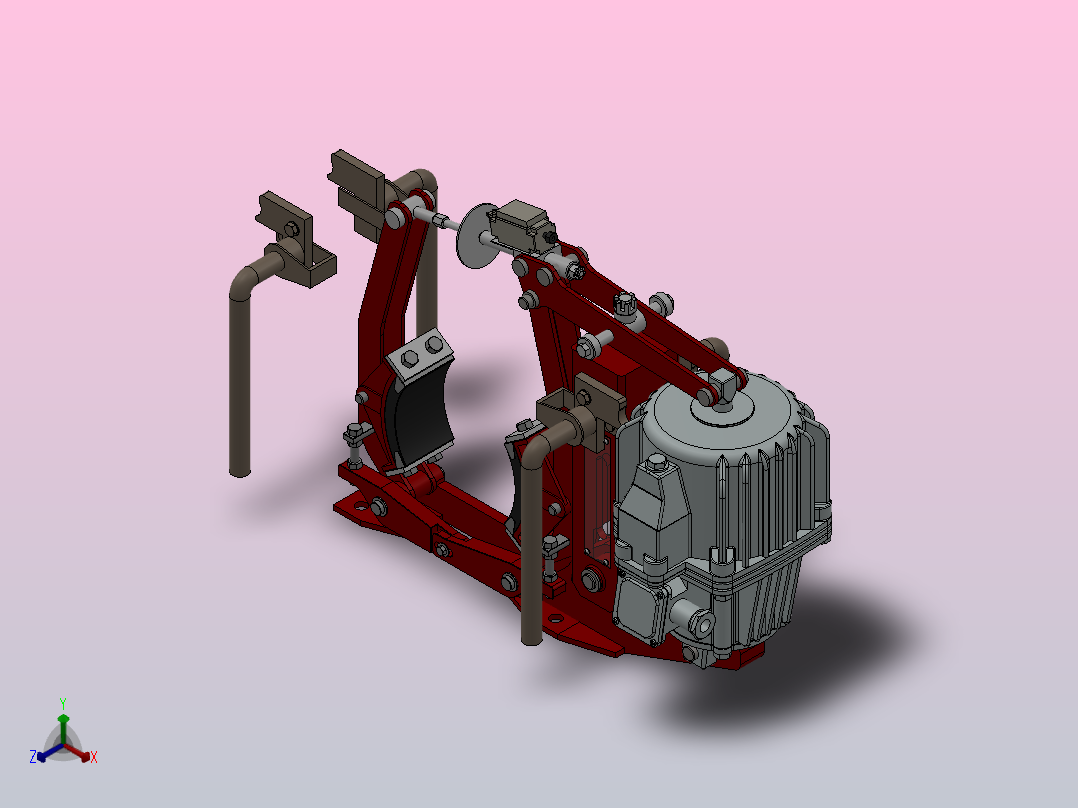 YW、YWB系列电力液压鼓式制动器YW160-220-ⅡB-WC.RL.WC正等轴测图