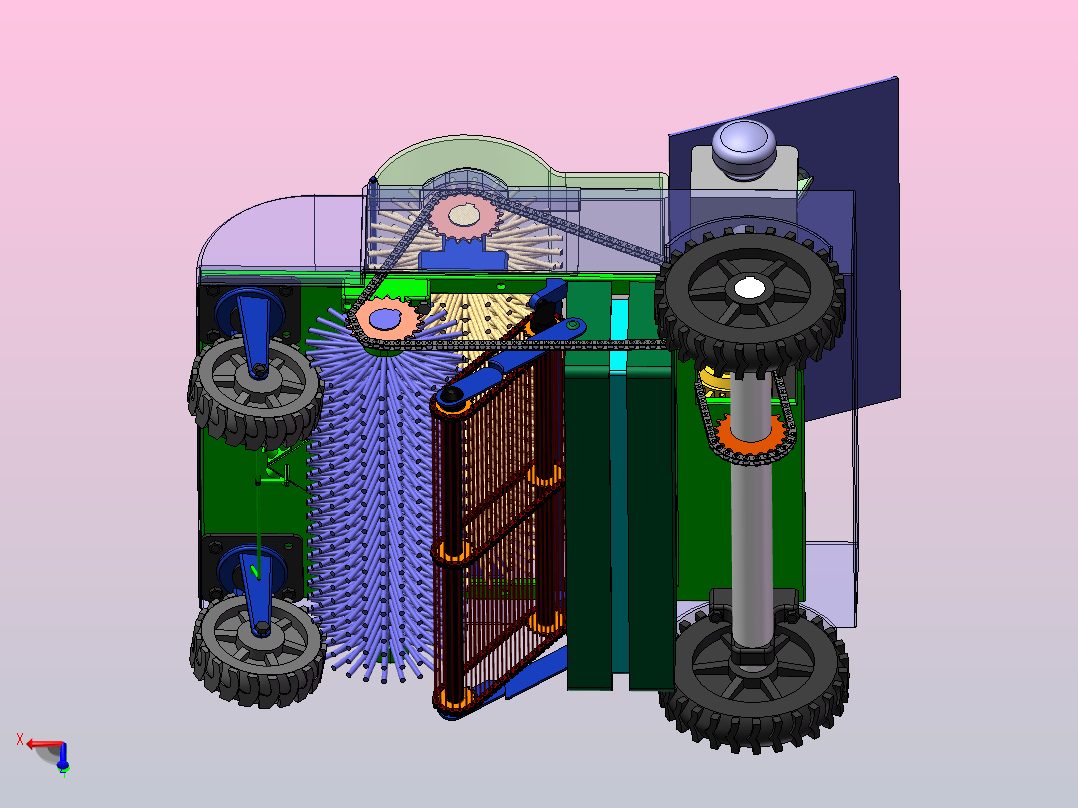 草坪垃圾自动清理回收机主视图