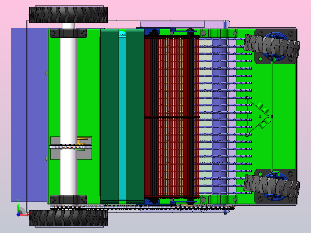 草坪垃圾自动清理回收机前视图