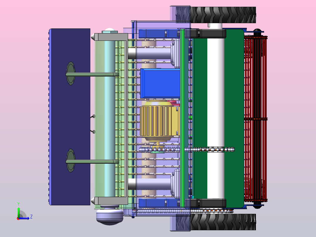 草坪垃圾自动清理回收机左视图