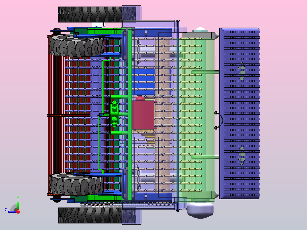 草坪垃圾自动清理回收机右视图
