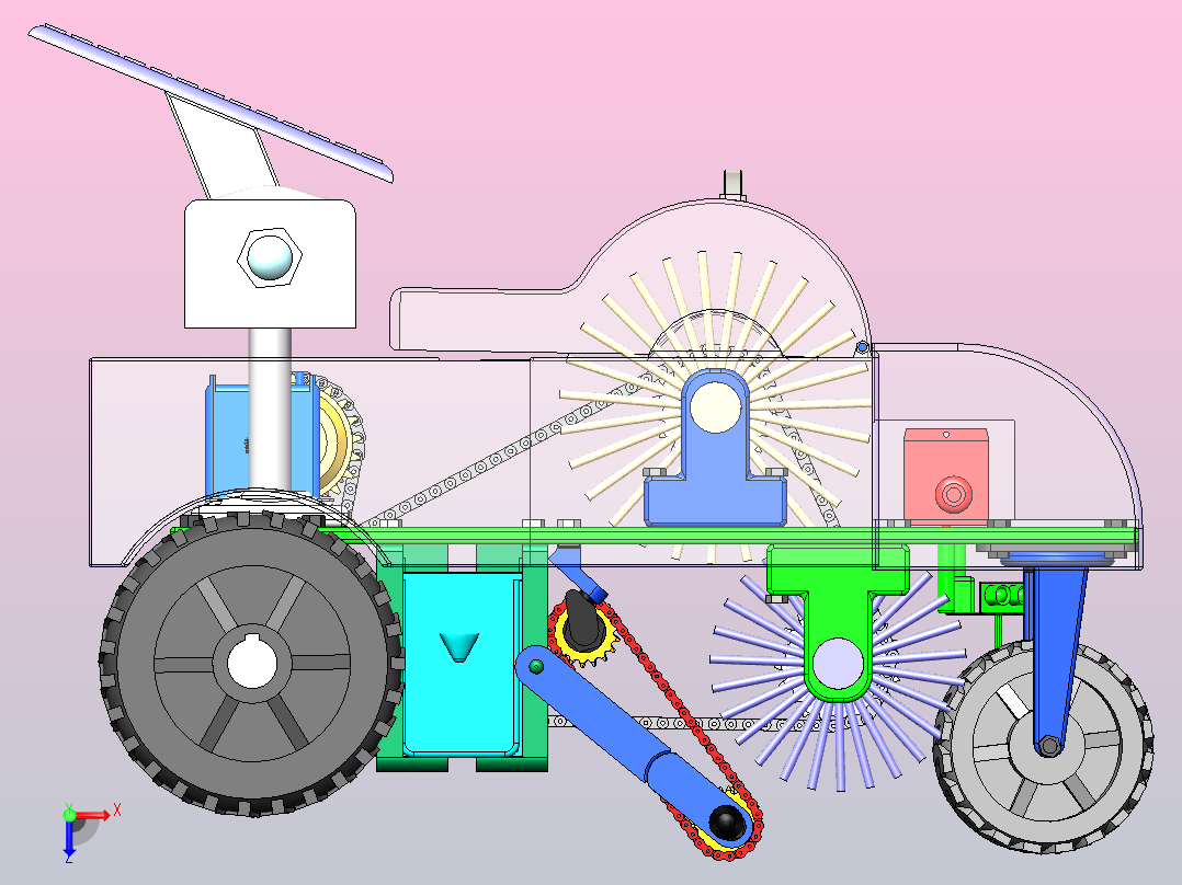 草坪垃圾自动清理回收机俯视图