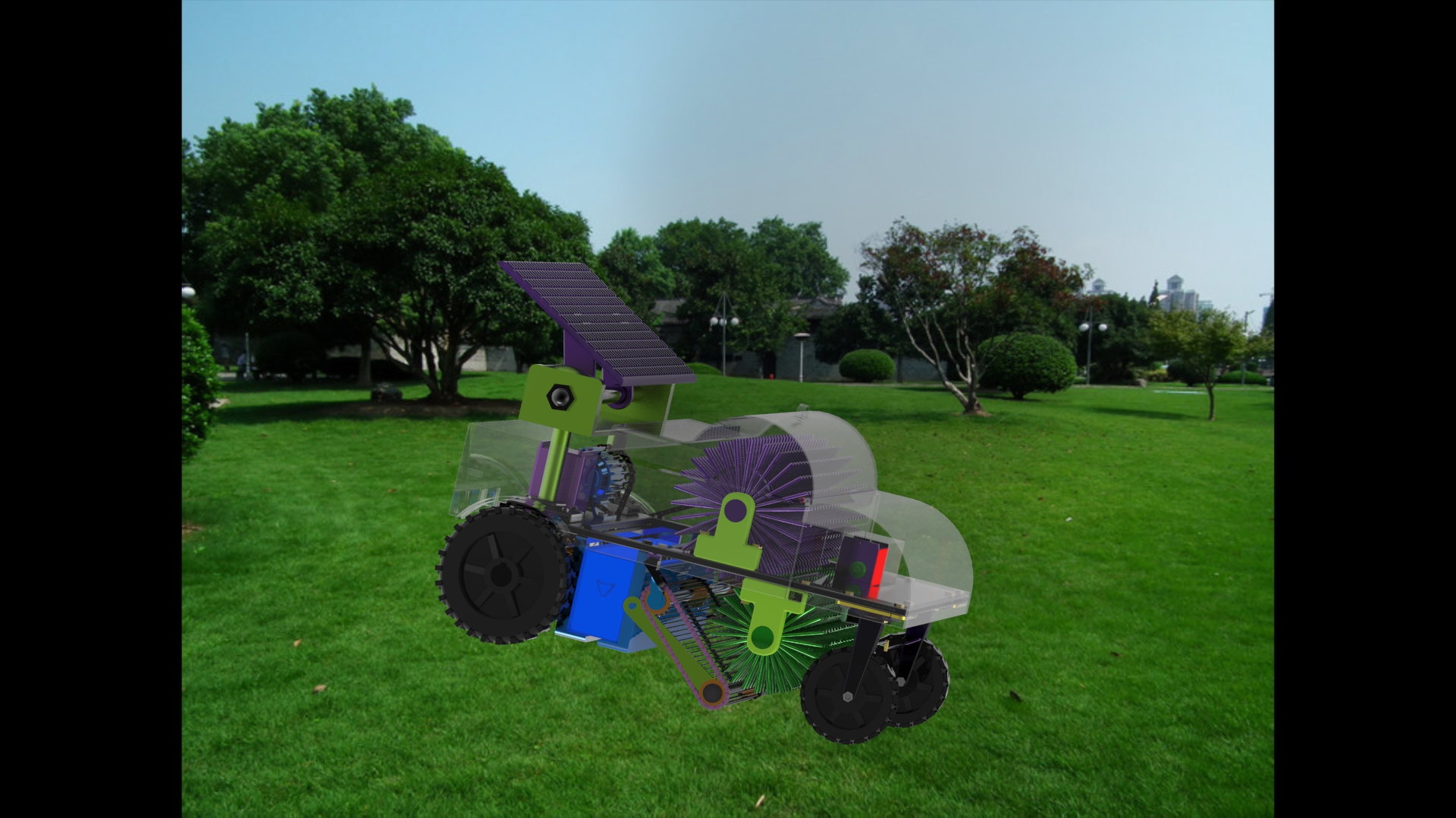 草坪垃圾自动清理回收机