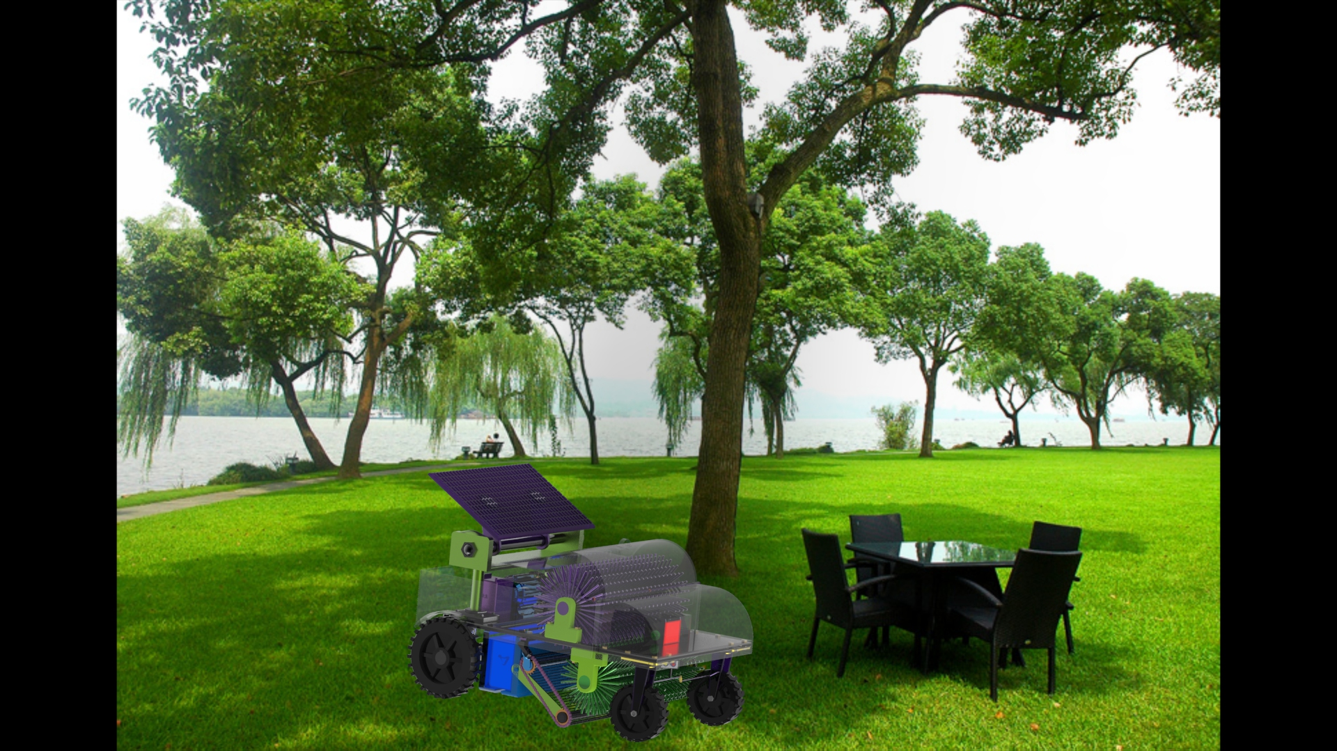 草坪垃圾自动清理回收机