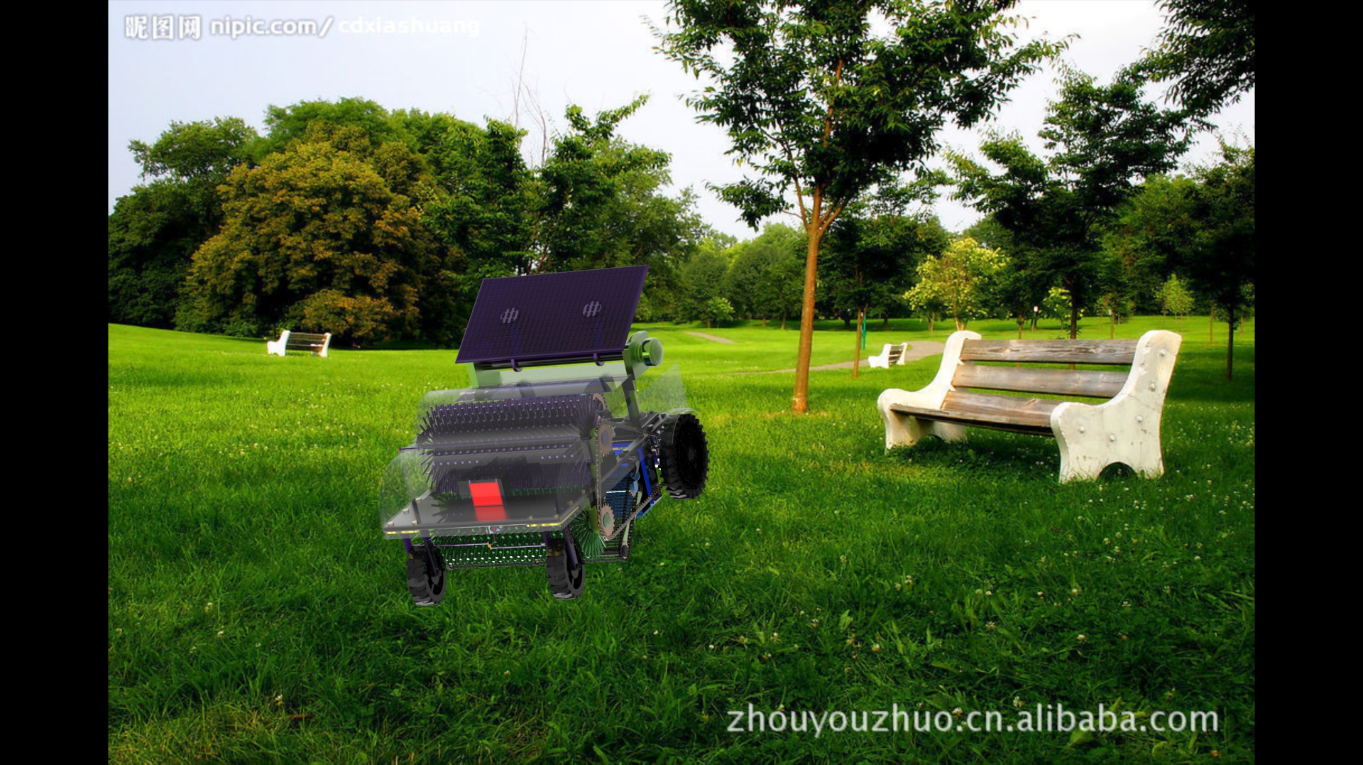 草坪垃圾自动清理回收机