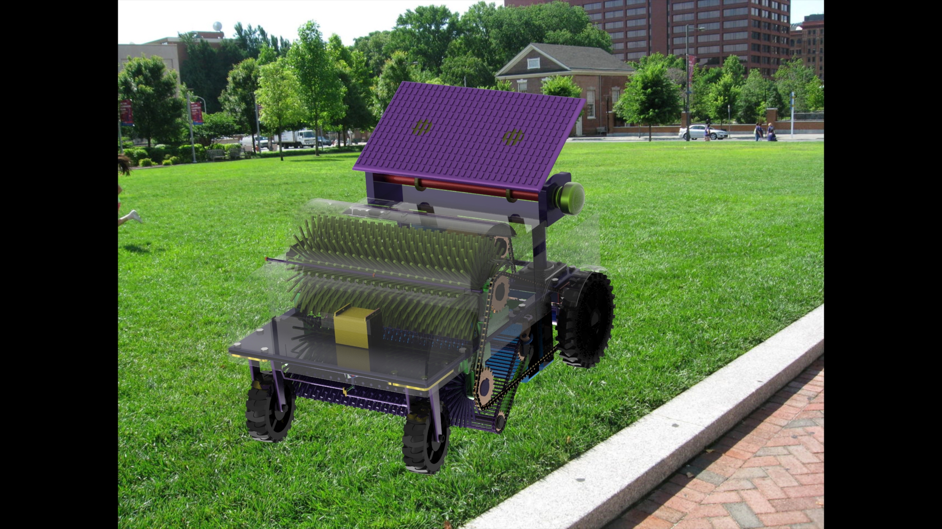 草坪垃圾自动清理回收机