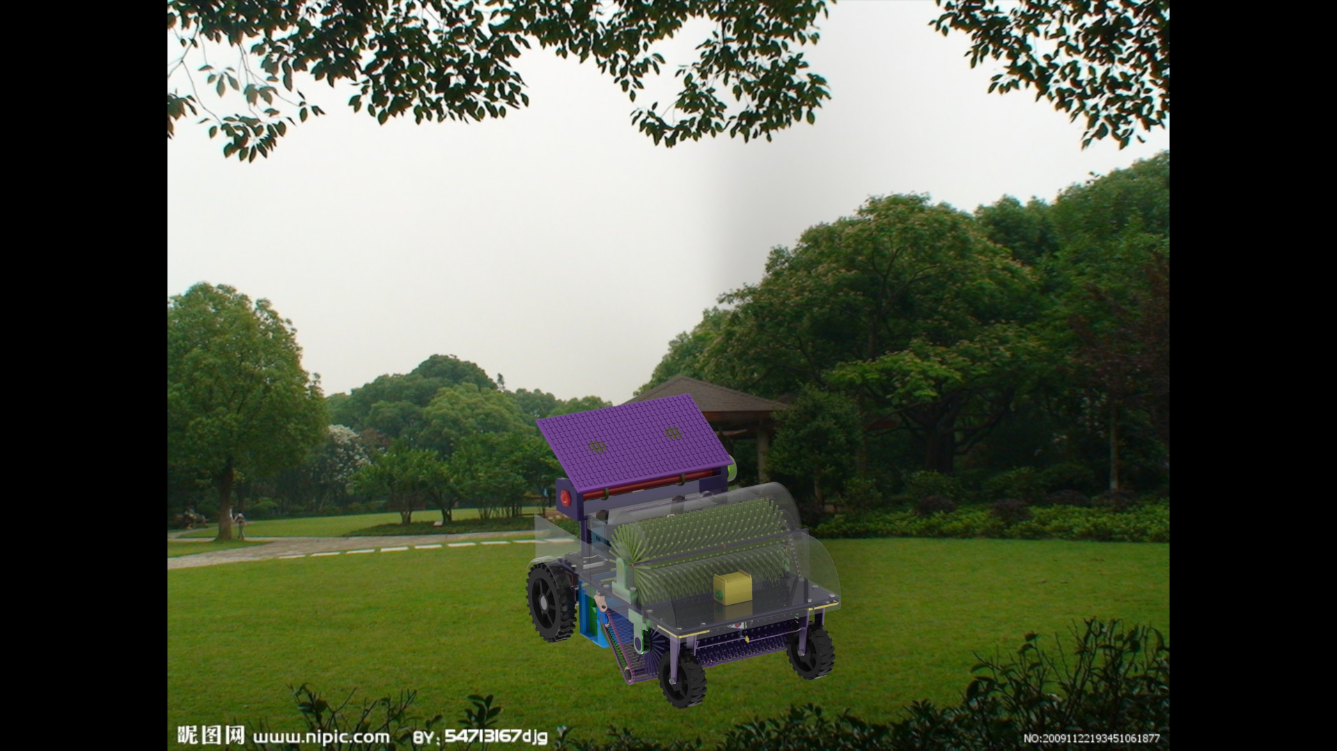 草坪垃圾自动清理回收机