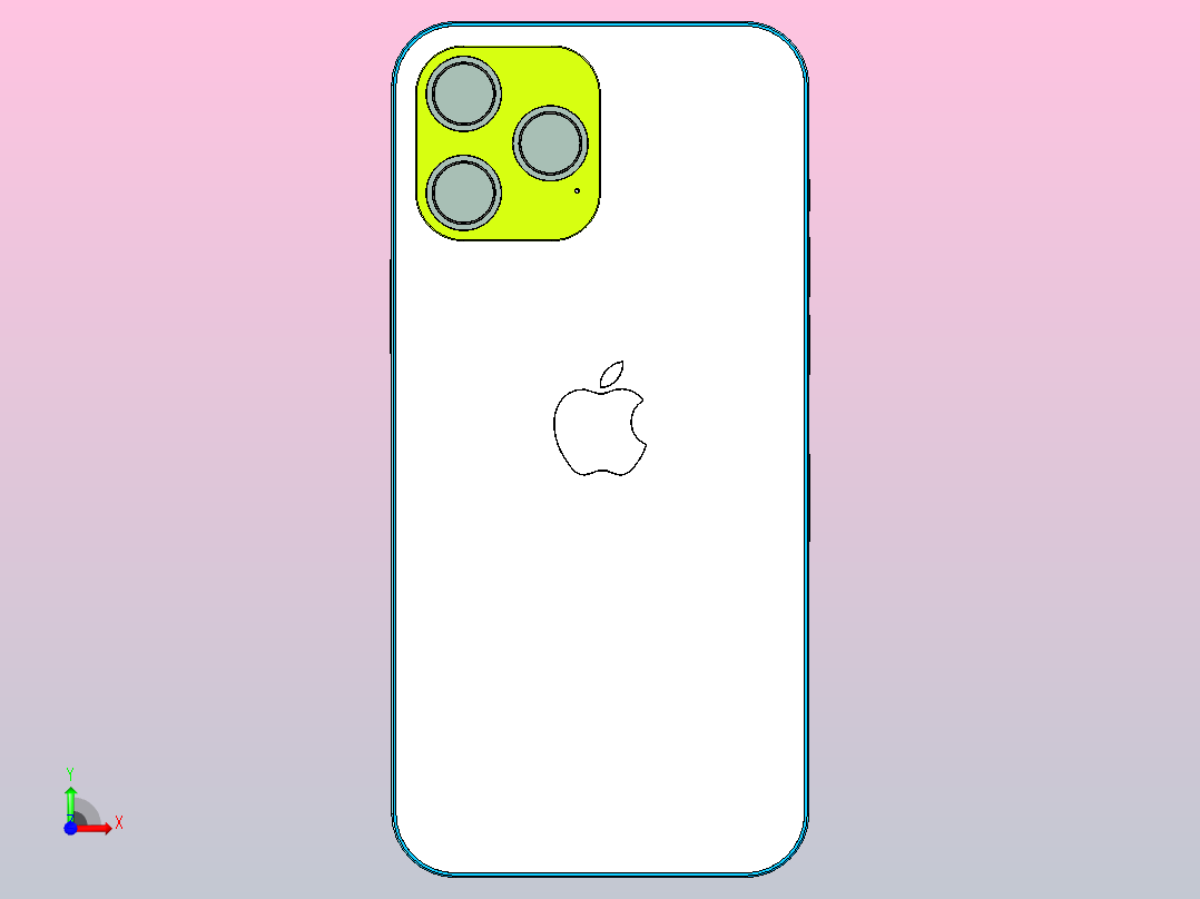 Phone 12 Pro Max的精确3D模型前视图