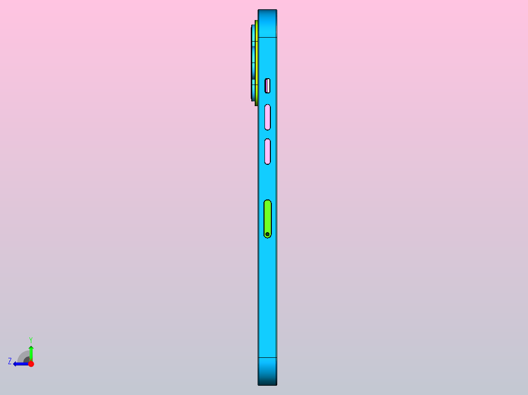 Phone 12 Pro Max的精确3D模型右视图
