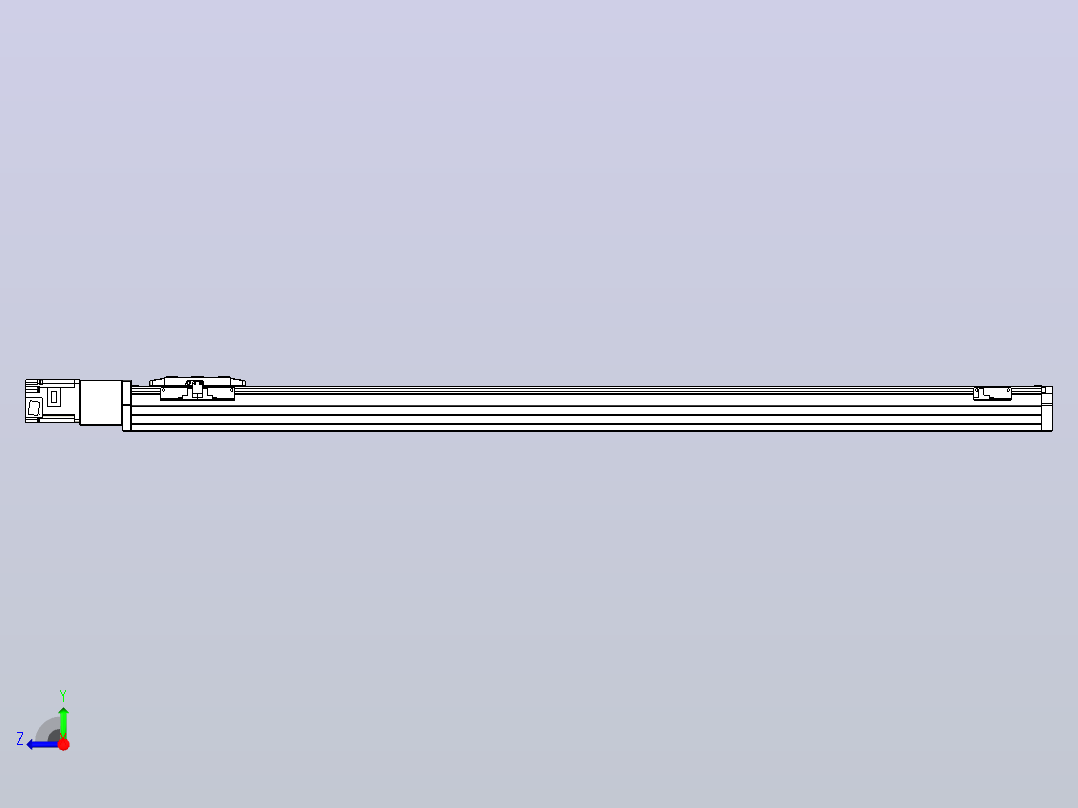 滚珠丝杠直线轴内置导轨TPA-GCR-80-1610C-L1100-M-M20-N3右视图