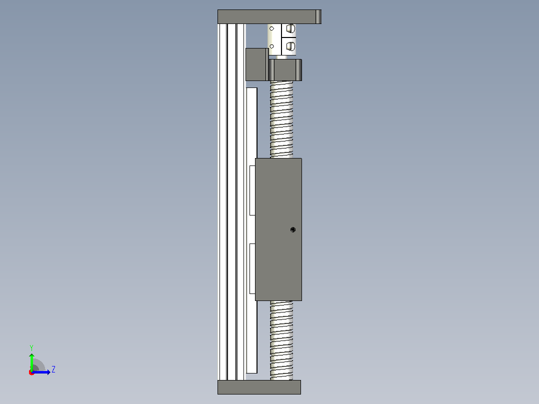 SXG10080-100mm - SFU1605 CNC 线性滑轨左视图