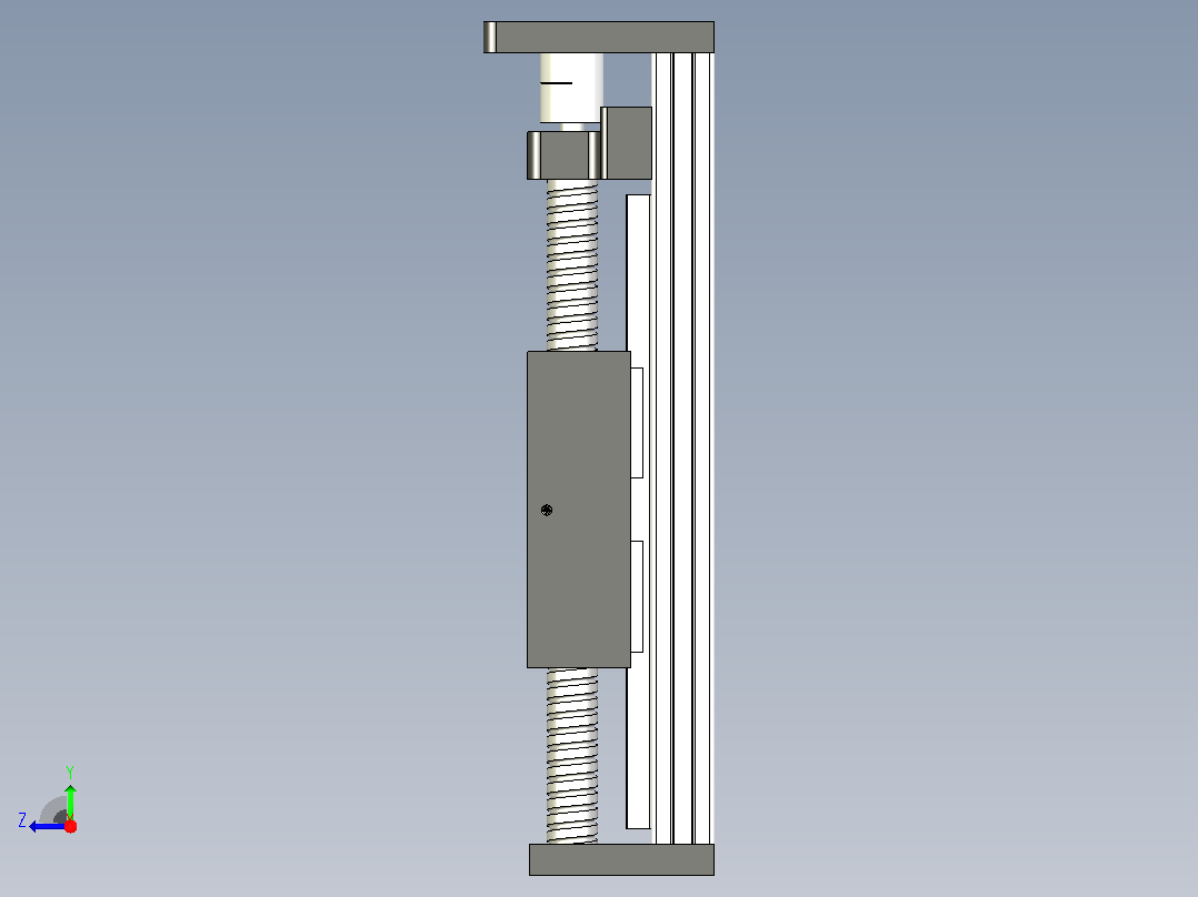SXG10080-100mm - SFU1605 CNC 线性滑轨右视图