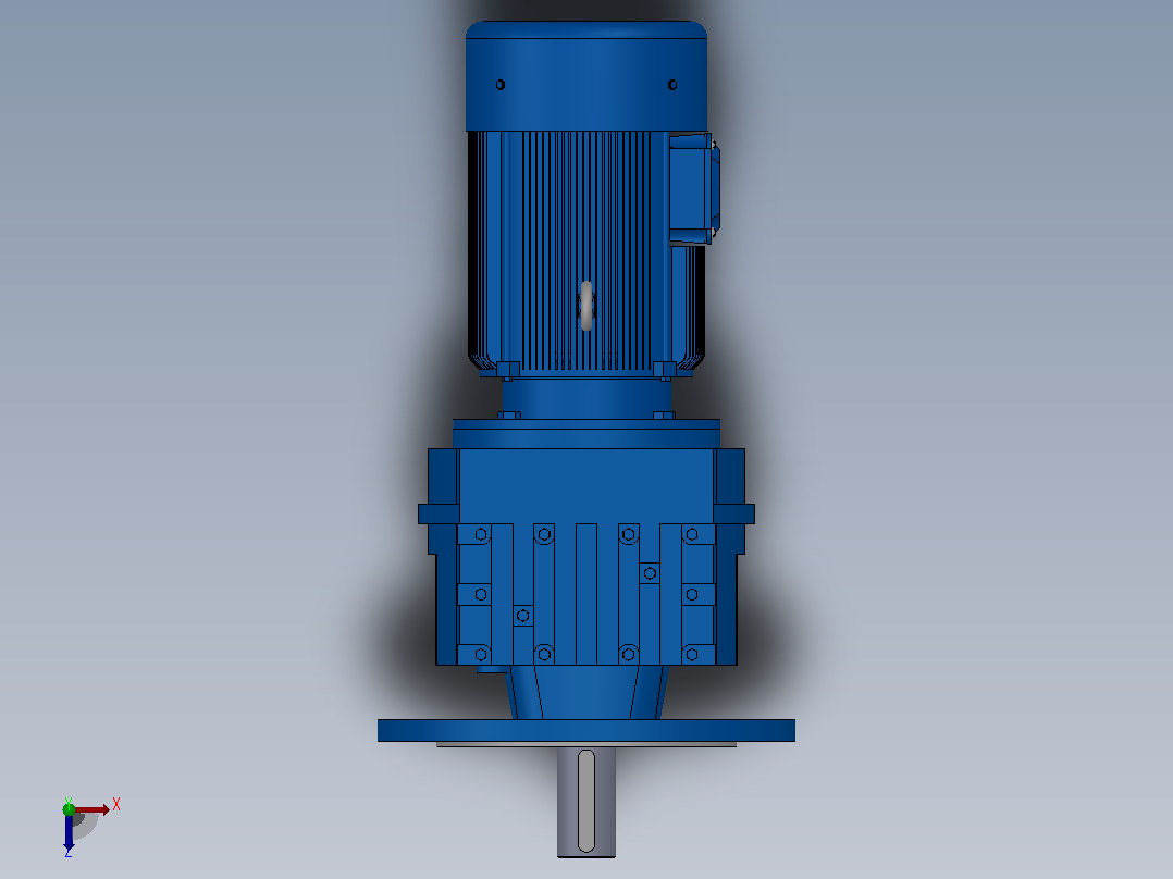 RF57法兰轴伸式安装斜齿轮减速机RF57-Y0.25-4P-71-M1-0°-Φ250俯视图
