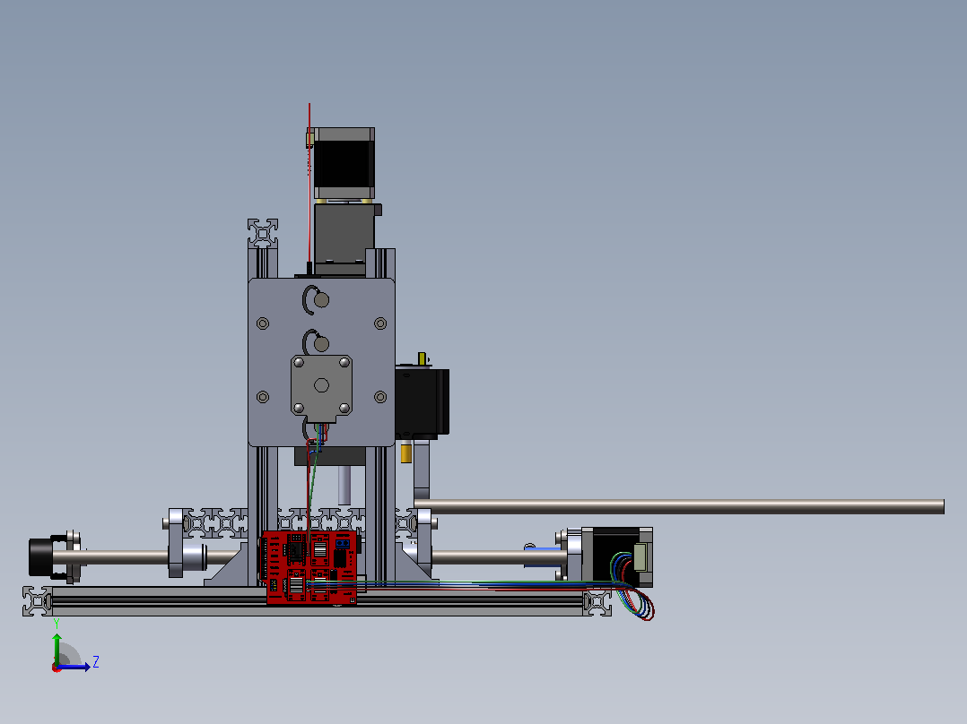 Prototipo cortador雕刻机左视图