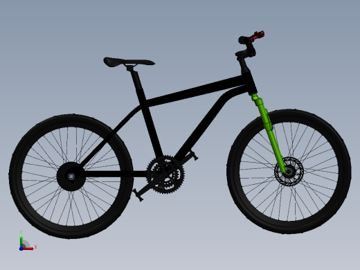 克朗 XC 450 自行车  Solidworks前视缩略图
