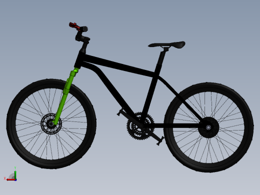 克朗 XC 450 自行车  Solidworks后视缩略图