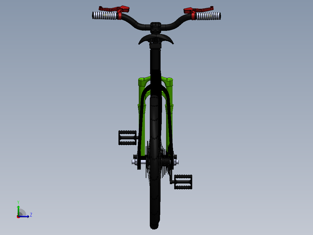 克朗 XC 450 自行车  Solidworks左视图