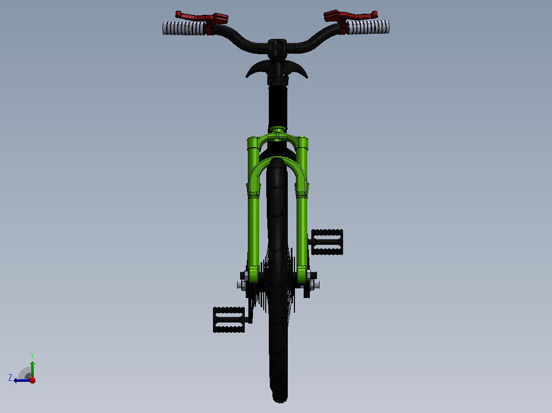 克朗 XC 450 自行车  Solidworks右视图