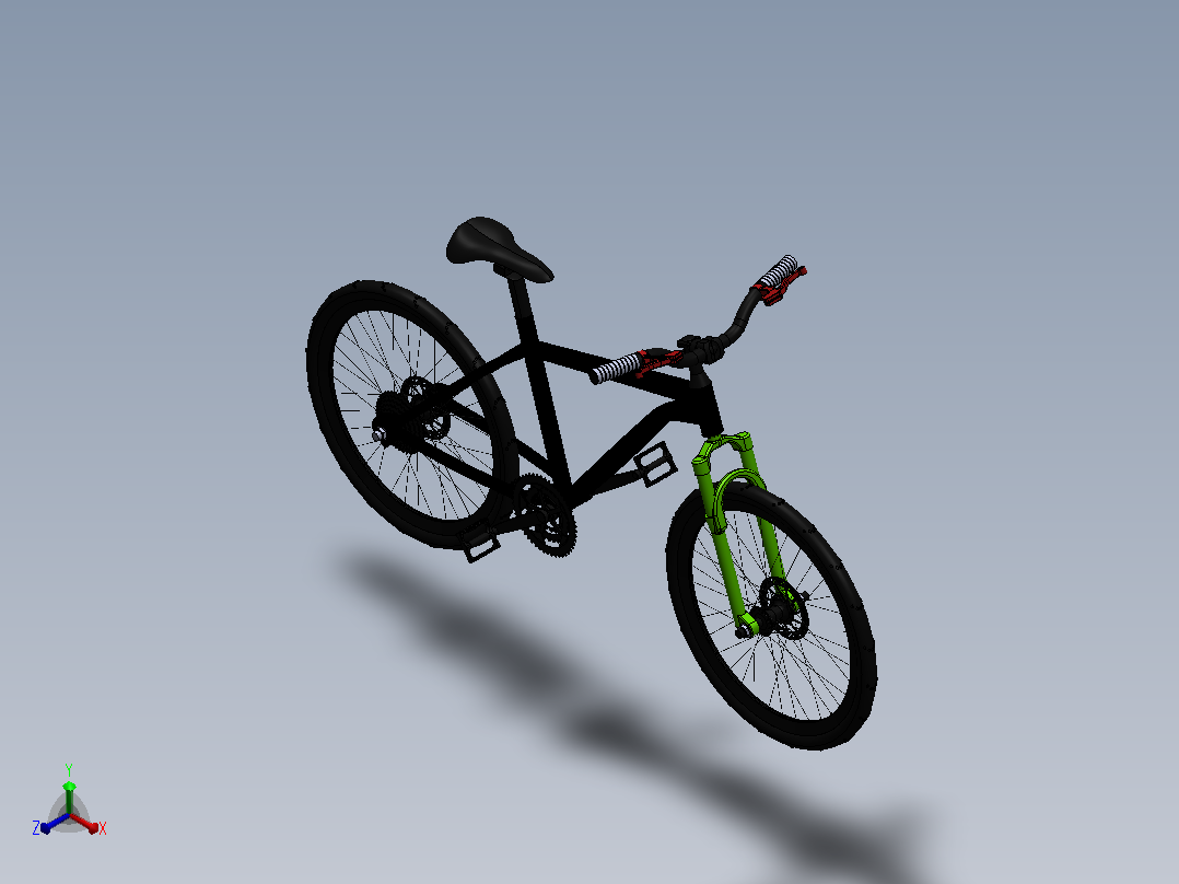 克朗 XC 450 自行车  Solidworks正等轴测图