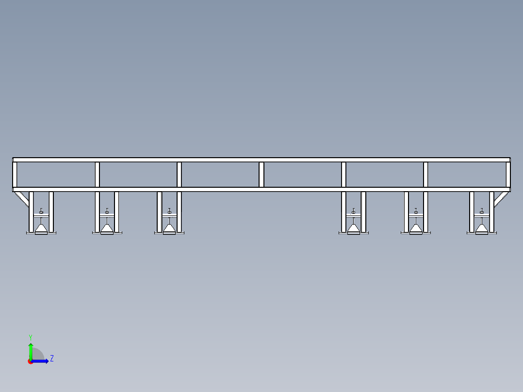 solidworks 车顶行李架结构设计左视图