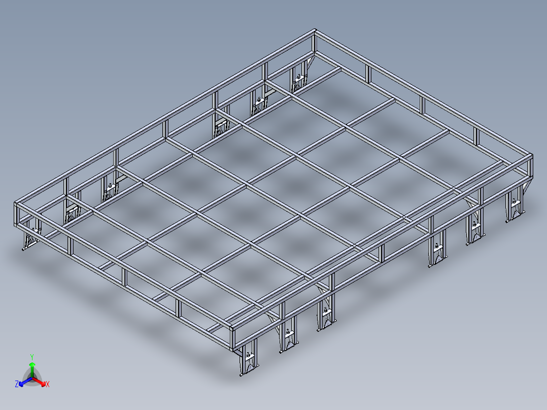 solidworks 车顶行李架结构设计正等轴测图