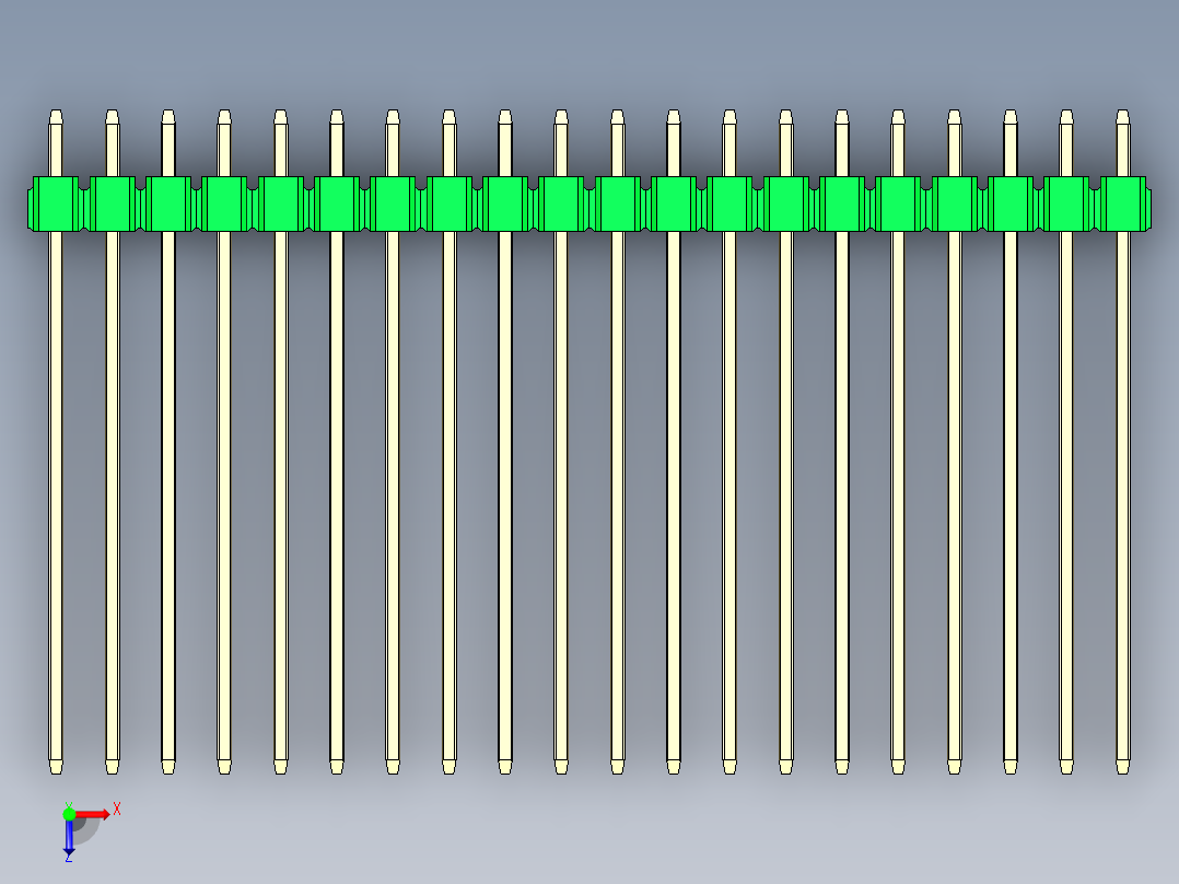 彩色公头100mil（2.54mm）系列-DS1021_green_3x20p_100mil_Type43_rev1.0俯视图