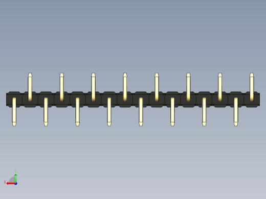 彩色公排针 100mil 2.54mm 系列-DS1022_black_16p_100mil_Type_SMT_R1_rev1.0后视缩略图
