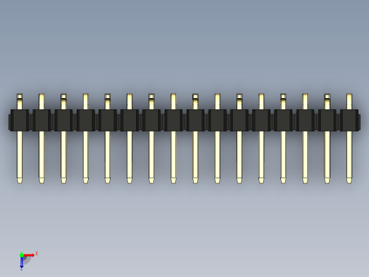彩色公排针 100mil 2.54mm 系列-DS1022_black_16p_100mil_Type_SMT_R1_rev1.0俯视缩略图
