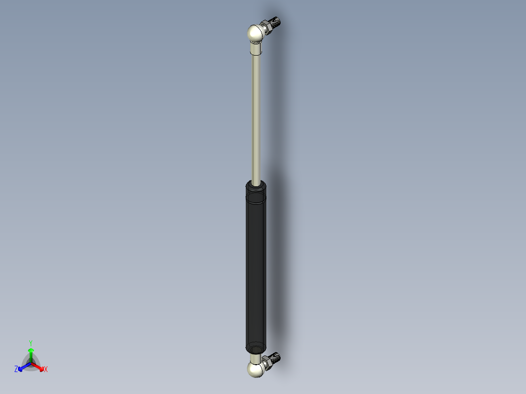 Q气压弹簧B310000016(30KG L360 和尚頭)正等轴测图