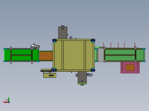 礼盒在线双面贴标机、非标自动化设备3D模型_后视缩略图