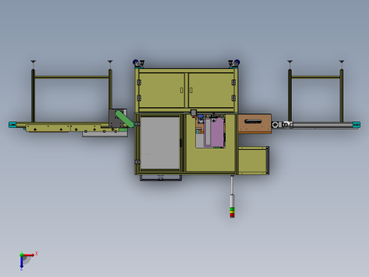 礼盒在线双面贴标机、非标自动化设备3D模型_俯视缩略图