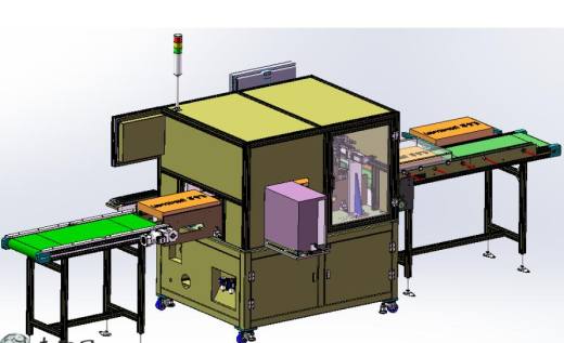 礼盒在线双面贴标机、非标自动化设备3D模型_缩略图