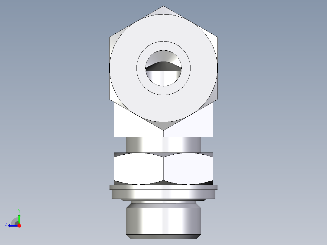 卡套式工业通用硬管接头EO_Adjustable_Locknut_elbow_WEE12SRCF右视图