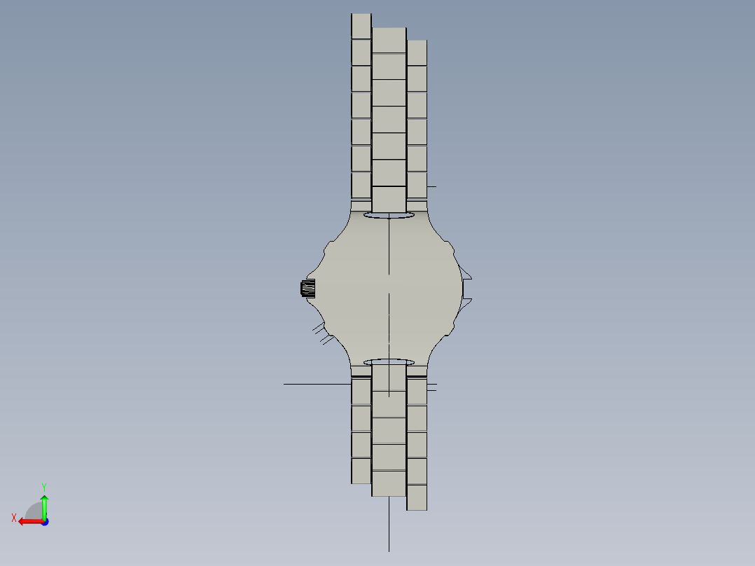 男士手表模型 仅外形后视图