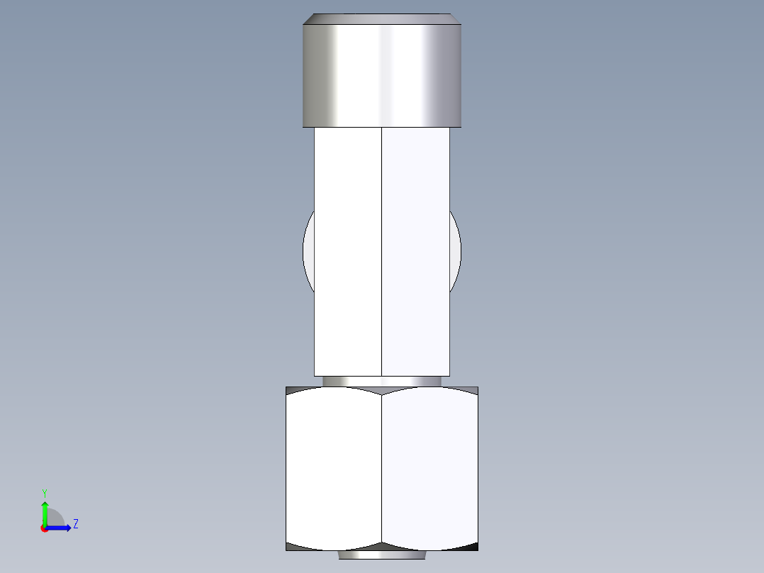卡套式工业通用硬管接头EO_Swivel_nut_run_tee_EL08LOMD71左视图