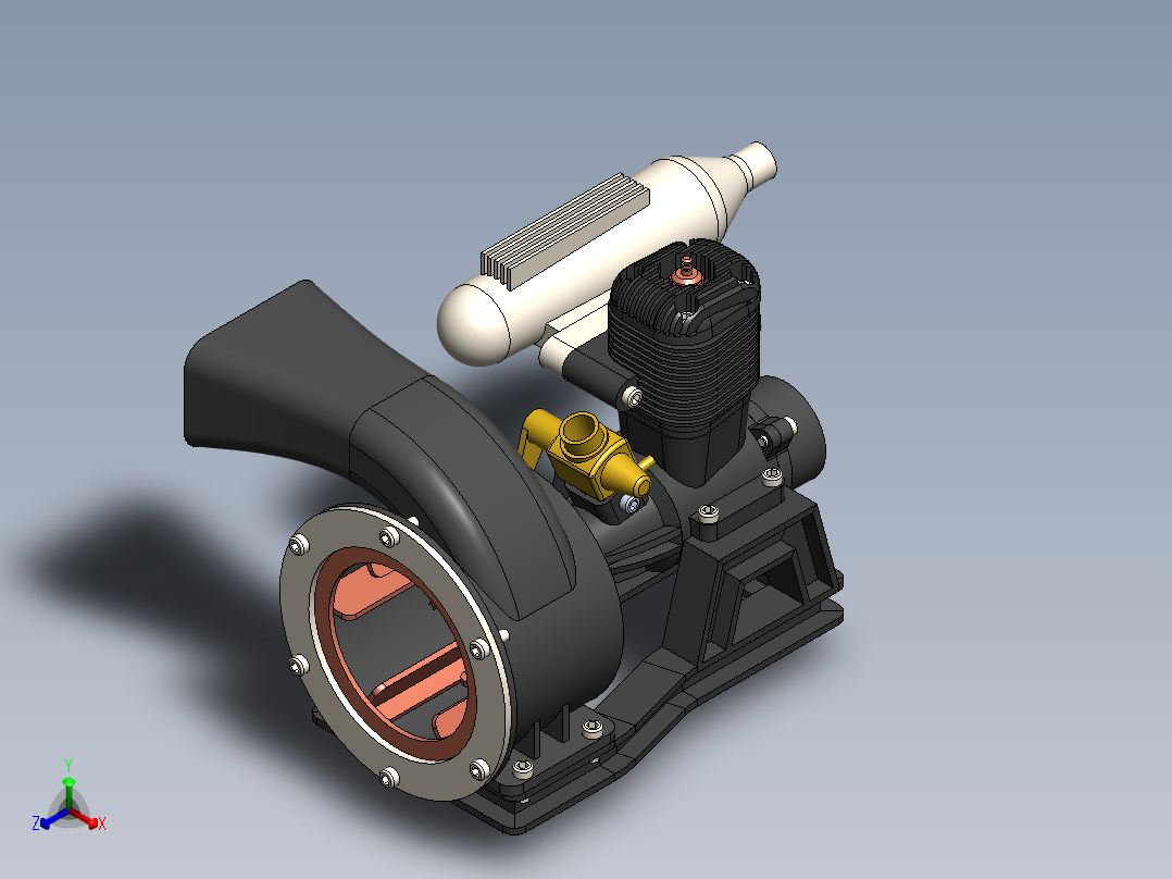 发动机鼓风机总成4正等轴测图