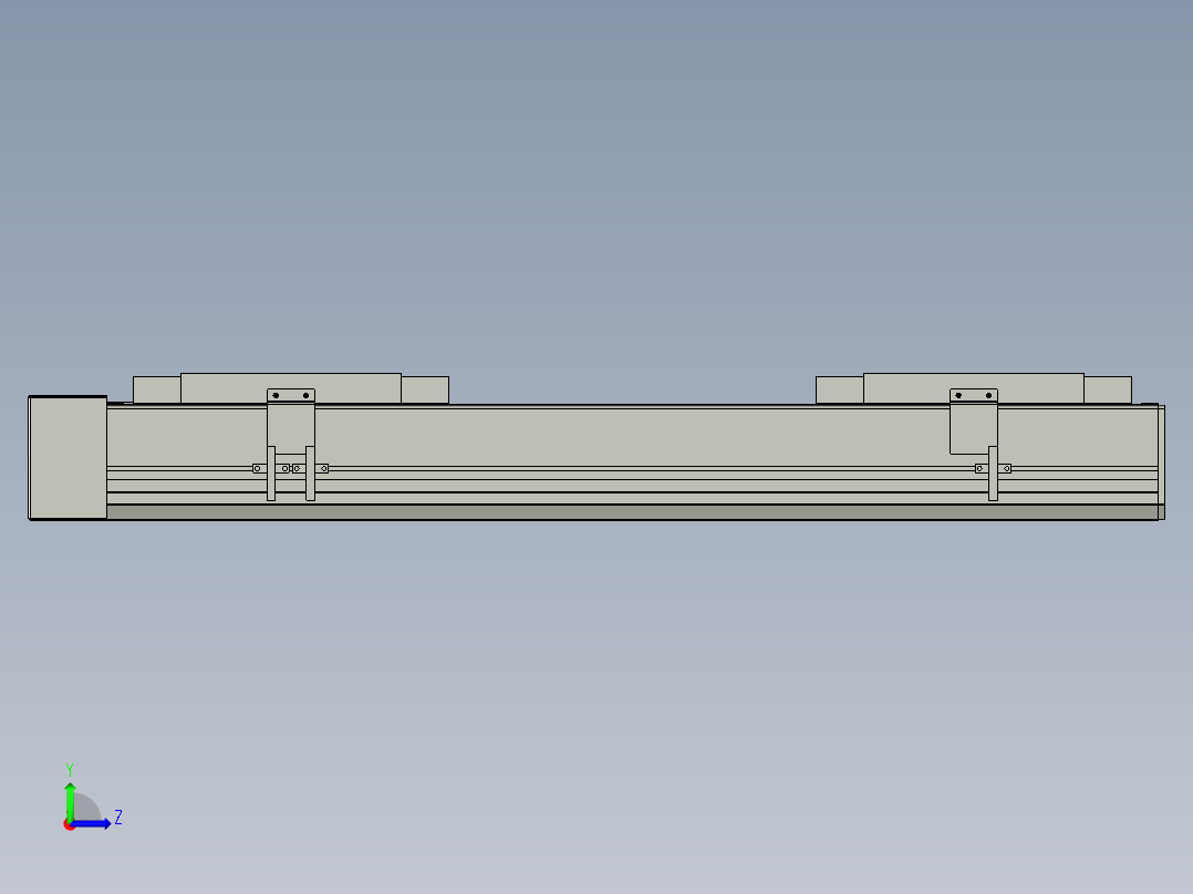 直线模组LHC17-S450-R设计图纸左视图